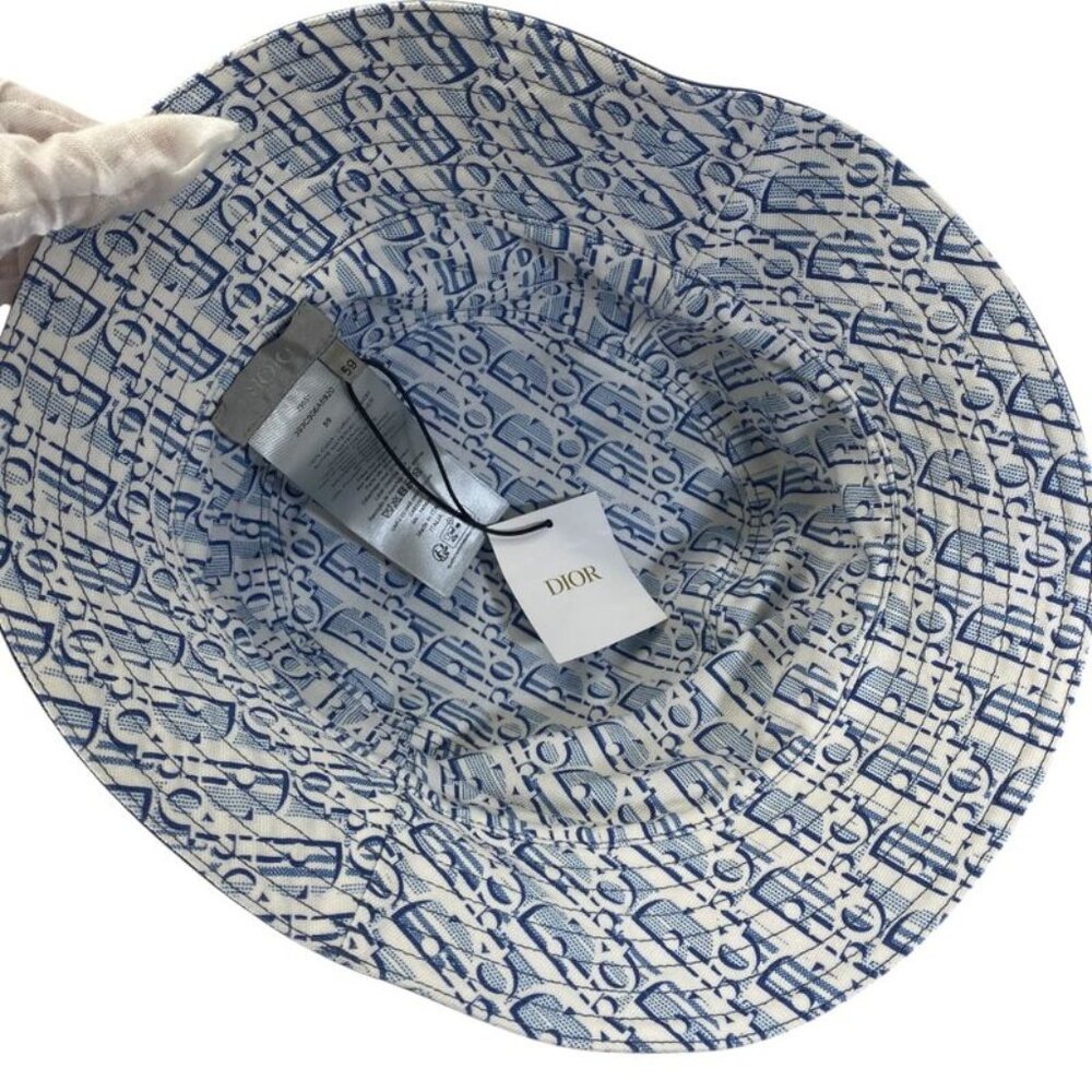 ★SOLD★ Dior Oblique Crotta Bob Hat Bucket Hat Reversible Blue White - Picture 5 of 8